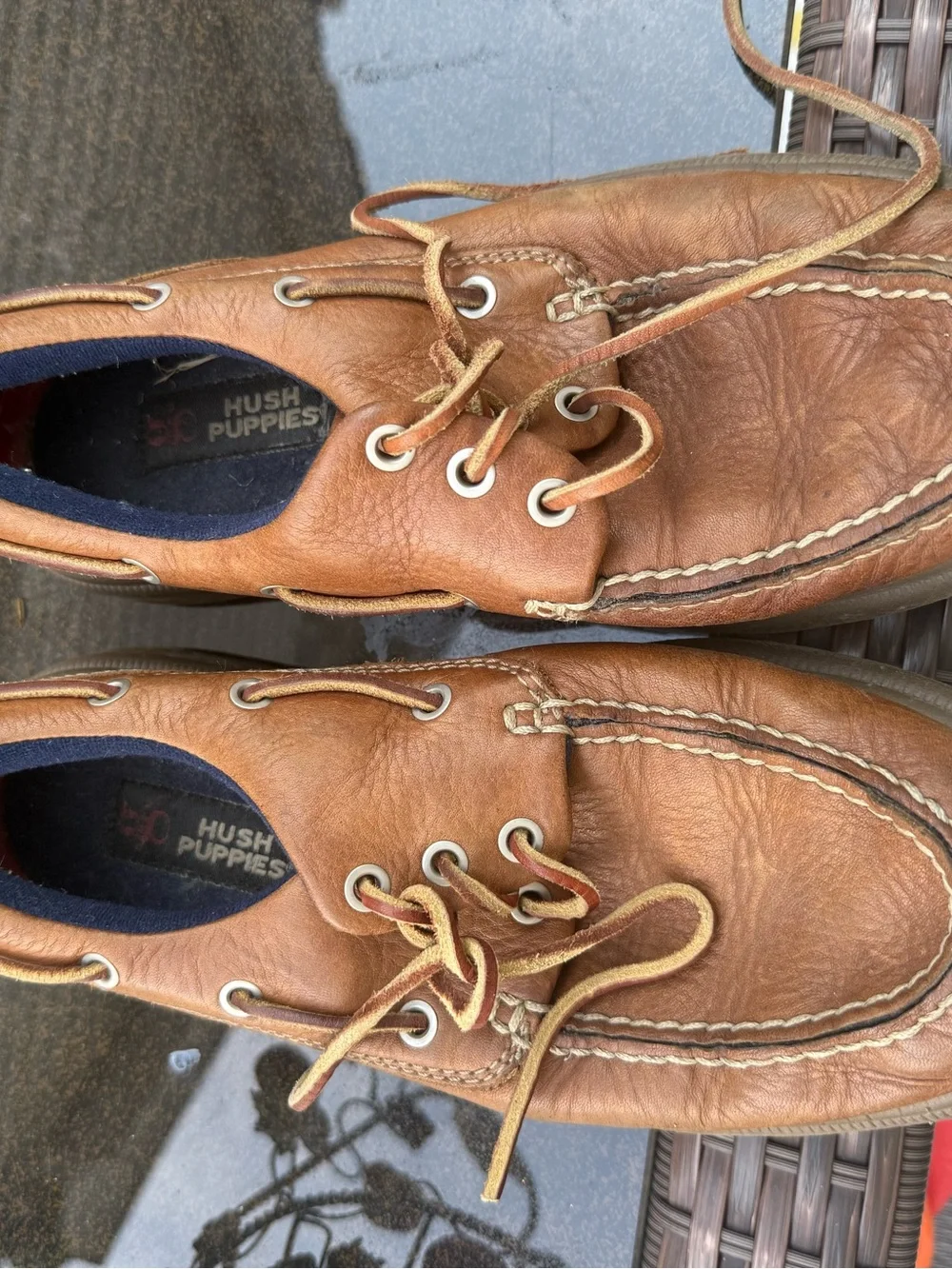 Hush Puppies Men’s Tan Leather Boat Shoes